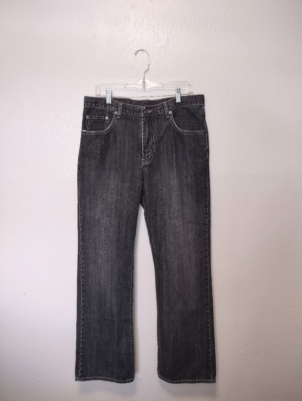 Men's Banana Republic‎ Black Faded Wash Straight Leg Jean Size 35/32